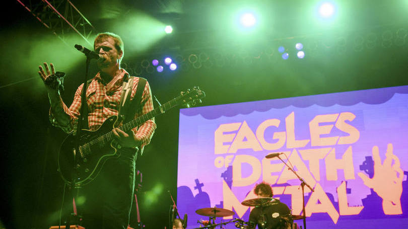 Banda Eagles of Death Metal, em Los Angeles: músicos se apresentavam em boate de Paris durante massacre do Estado Islâmico em novembro do ano passado