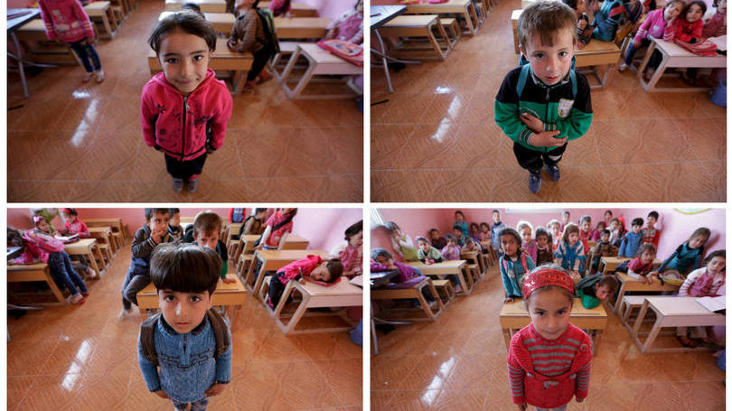 Combinação de fotos mostram crianças sírias que nasceram quando a guerra civil começava a devastar o país. Elas jamais viram a Síria em paz. Na semana passada, os protestos pró-democracia que deram origem aos conflitos completaram cinco anos. 