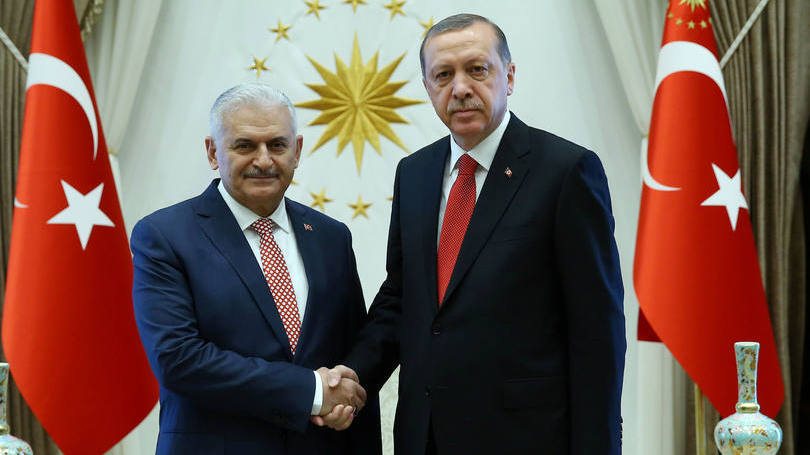 Tayyip Erdogan e Binali Yildirim: Yildirim anunciou que pretende trabalhar por uma transição a um sistema presidencial, como deseja Erdogan