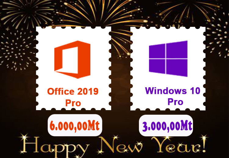 Promoção de Novo ano: Windows 10 pro e Office 2019 Pro