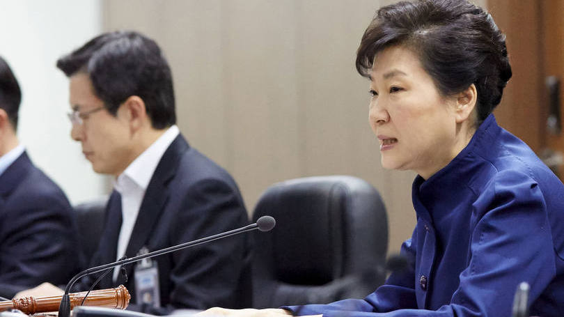 Park Geun-hye: Park utilizou palavras fortes, afirmando que a Coreia do Norte vive sobre "um regime de terror extremo", entre outras duras críticas