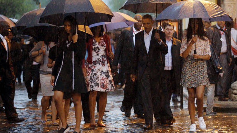 O presidente americano Barack Obama e sua família em Cuba: assessores disseram que Obama irá incentivar a adoção de mais reformas econômicas