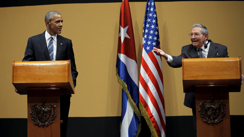 Obama e Raúl Castro: a maioria dos detidos pertencia à organização Damas de Branco, considerada ilegal por Cuba, que denuncia a existência de presos políticos