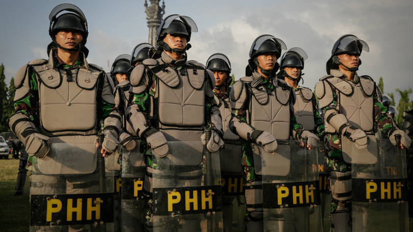 Militares da Indonésia: "Estamos em alerta desde o mês passado para preparar o local", disse o porta-voz da polícia de Java, Aloysius Lilik Darmanto