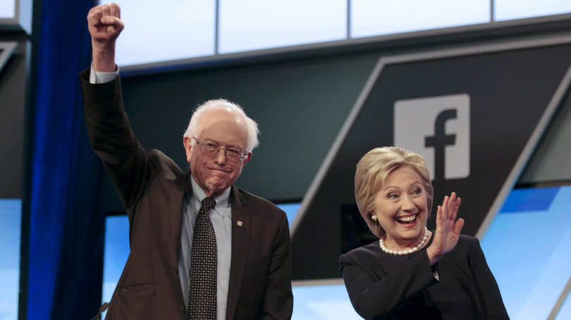 Bernie Sanders e Hillary Clinton: em um hipotético confronto com Sanders, o democrata receberia 56% dos votos e Trump ficaria com 40%