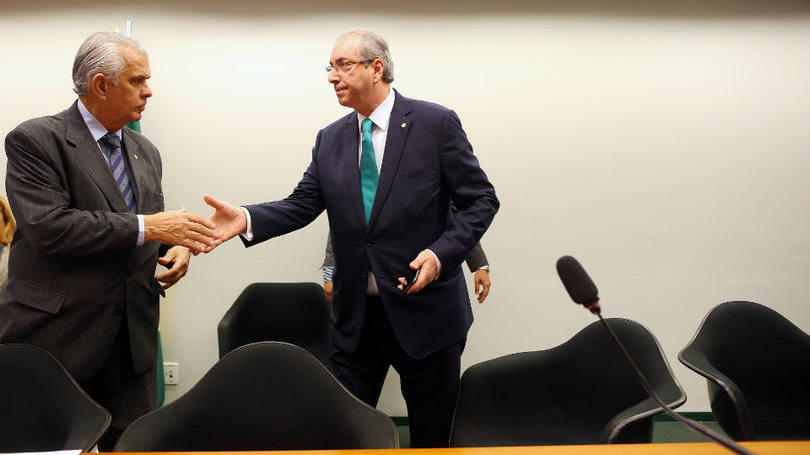 Brasil Eduardo Cunha é fotografado no momento em que chegava na sessão do Conselho de Ética da Câmara dos Deputados para apresentar a sua defesa. A sessão foi marcada pelo tumulto e gritaria com os aliados do presidente afastado.