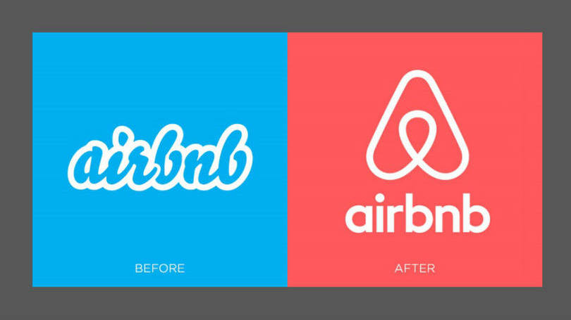 4. Airbnb Antigo: 76 pontos > Novo: 75 pontos O novo logo do Airbnb só caiu um ponto. As duas pontuações acima de 70 revelam logos poderosos e impactantes.
