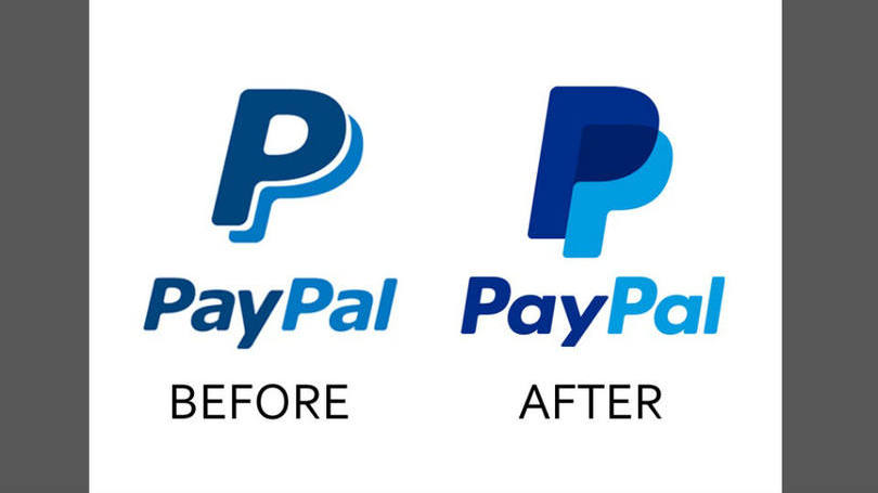 8. PayPal Antigo: 72 pontos > Novo: 66 pontos O logo do PayPal perdeu força na mudança. Os traços brancos e as cores mais fortes eram o trunfo do desenho anterior.