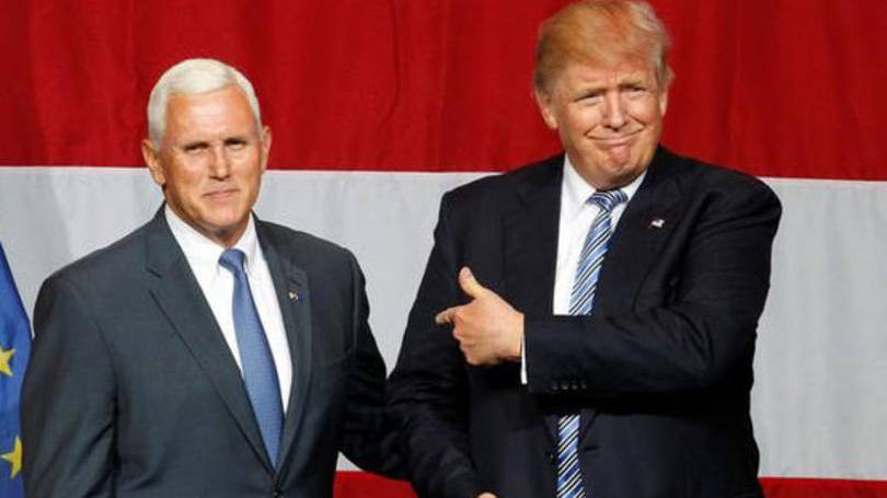 rump e Mike Pence: governador de Indiana foi confirmado como candidato a vice de empresário