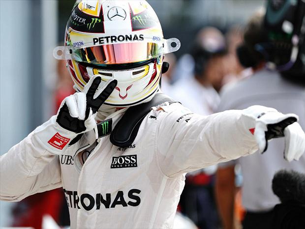 Lewis Hamilton manteve soberania, fez pole position e igualou Senna e Fangio em Monza