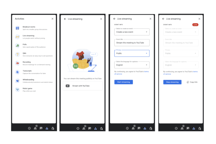 Reuniões do Google Meet podem ser transmitidas facilmente no YouTube