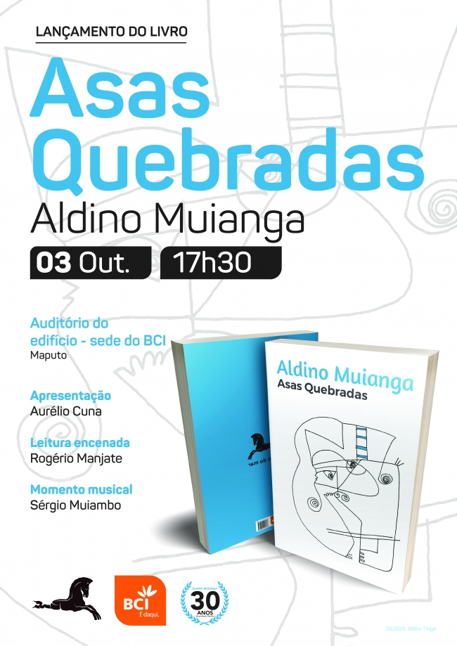 ESCRITOR ALDINO MUIANGA LANÇA, NA PRÓXIMA 3ª FEIRA, “ASAS QUEBRADAS”