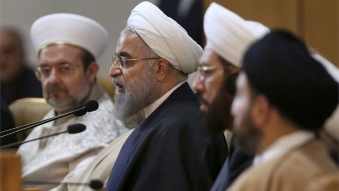 Sr. Rouhani, um moderado religiosa, disse que os princípios islâmicos violência oposta.
