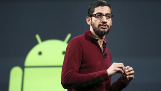 A Pichai sorrindo respondeu ele vai pedir para sua mãe para sugestões e Google 